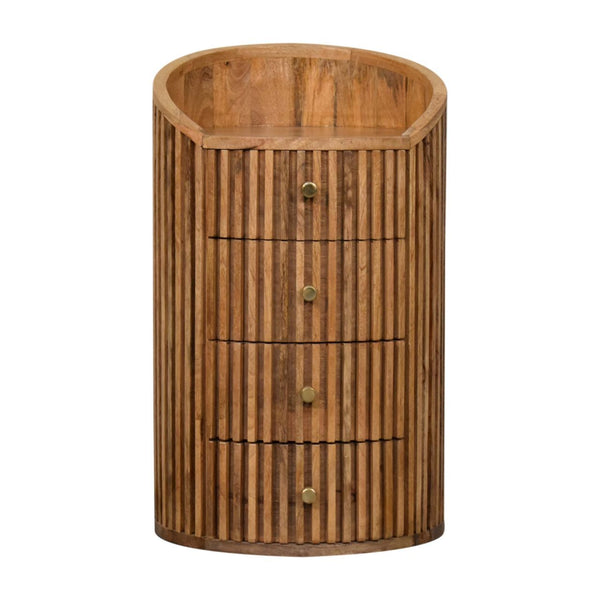 Soba - Bedside Table, 4 Drawer - Oak