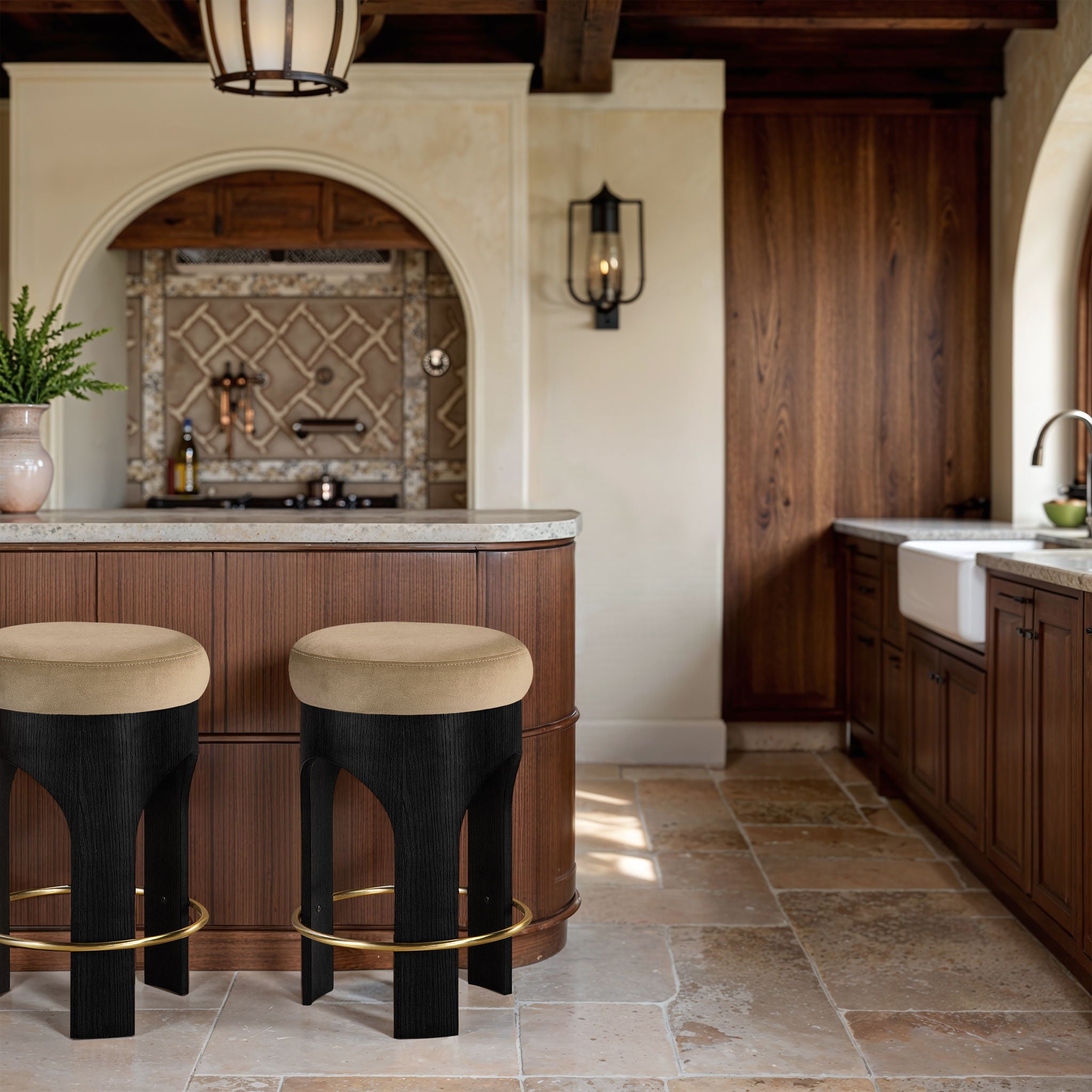 Bocceli - Counter Stool - Black Base