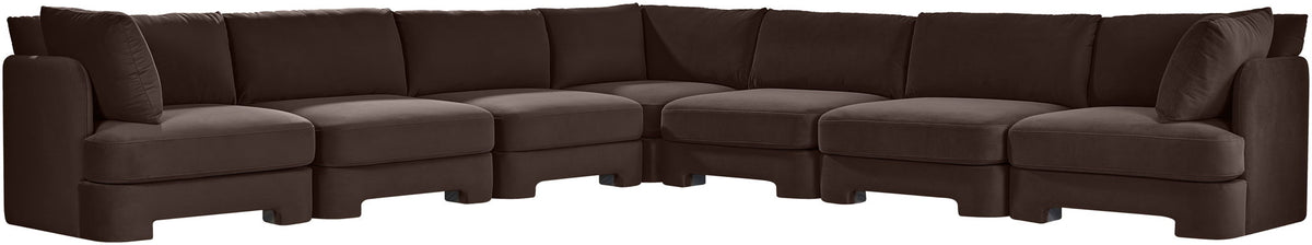 Hammond - Velvet Performance Fabric Upholstered 7 Piece Corner Sectional