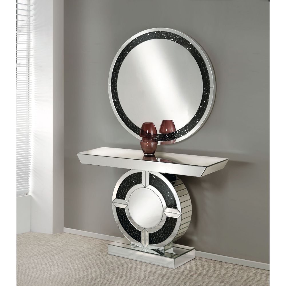 Noor - Accent Table - Mirrored & Faux Gemstones - 31" - Urban Living Furniture (Los Angeles, CA)