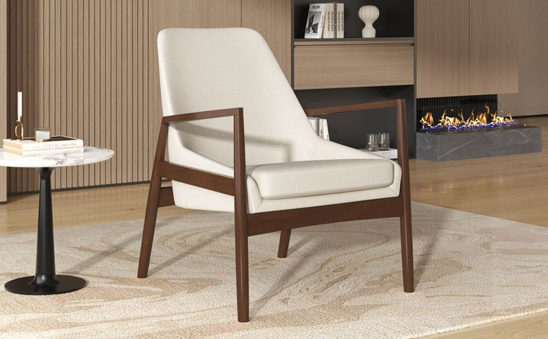Mid-Century Modern Accent Armchair With High Back