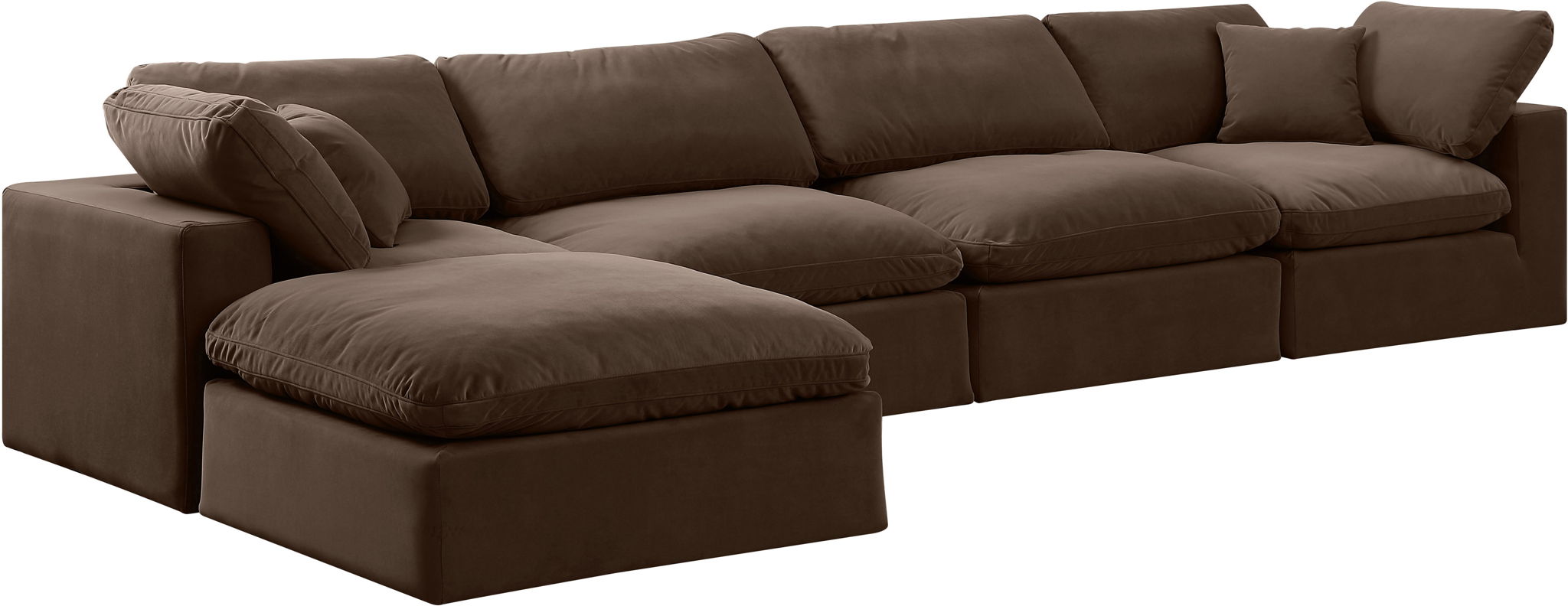 Comfy - 5 Piece Velvet Modular Sectional With Chaise - Urban Living Furniture (Los Angeles, CA)