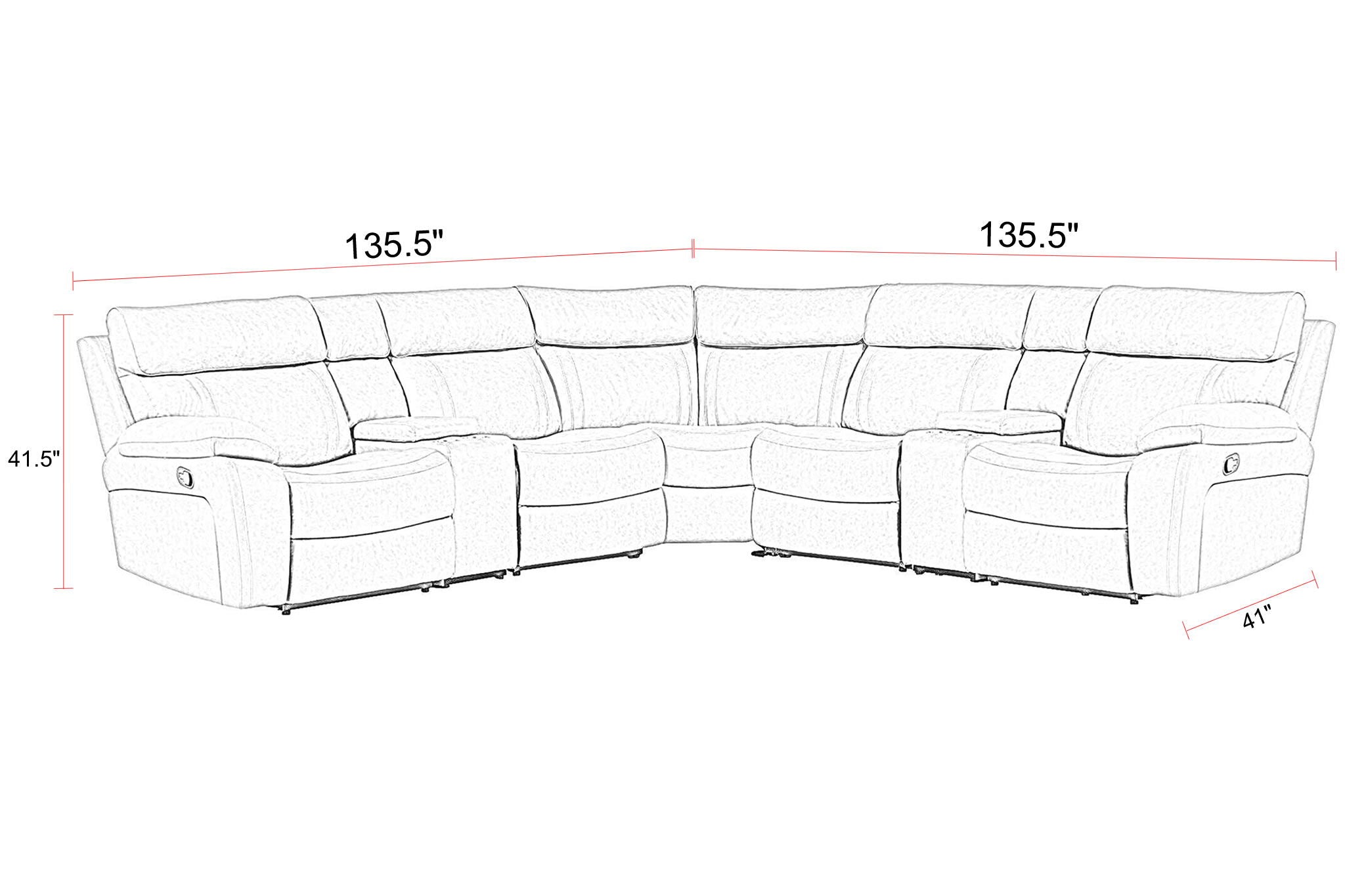 Theon - Modular Manual Reclining Sectional And Entertainment Console - Urban Living Furniture (Los Angeles, CA)