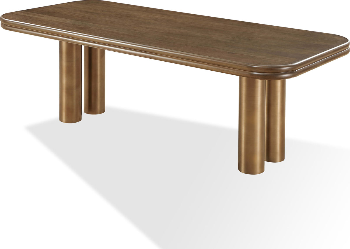 Mataranka - Rectangular Dining Table - Bistre And Brushed Golden Stainless Steel