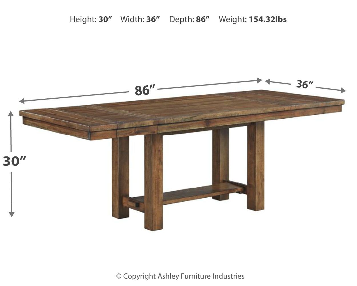 Moriville - Grayish Brown - Rectangular Dining Room Extension Table - Urban Living Furniture (Los Angeles, CA)