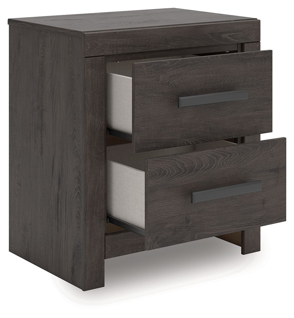 Prendonea - Charcoal - Two Drawer Night Stand - Urban Living Furniture (Los Angeles, CA)