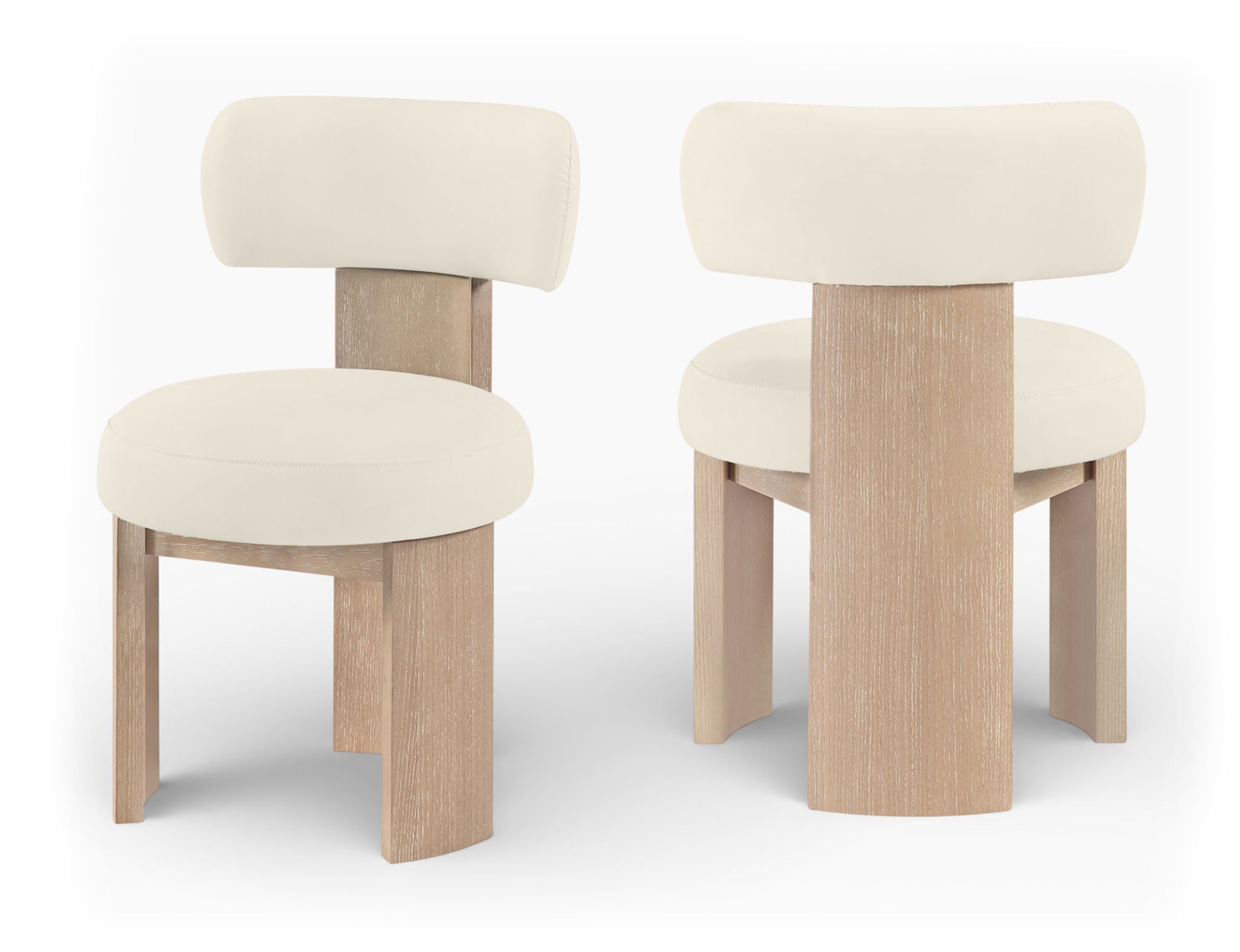 Atelier - Vegan Leather Upholstered Dining Chair (Set of 2) - Painted Natural Frame - Urban Living Furniture (Los Angeles, CA)