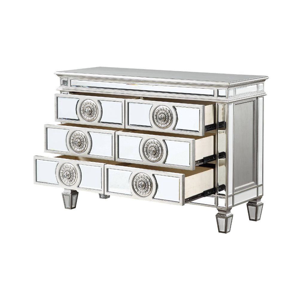 Varian - Server - Mirrored & Antique Platinum - 34" - Urban Living Furniture (Los Angeles, CA)