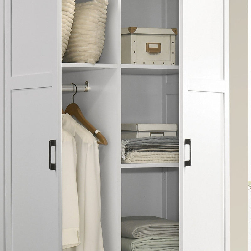 Aubree - Wardrobe Cabinet Armoire With 2 Drawers And Hanging Rod - White - Urban Living Furniture (Los Angeles, CA)