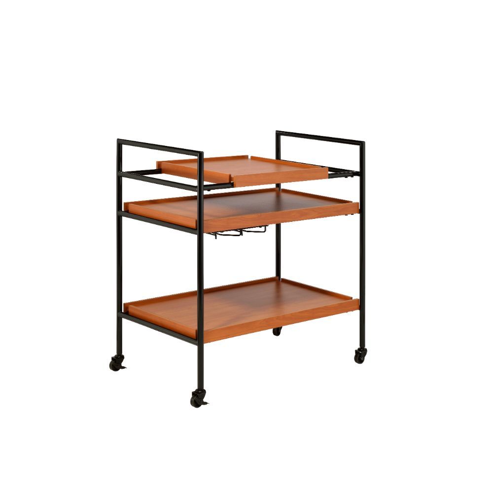 Oaken - Serving Cart - Honey Oak & Black - Urban Living Furniture (Los Angeles, CA)