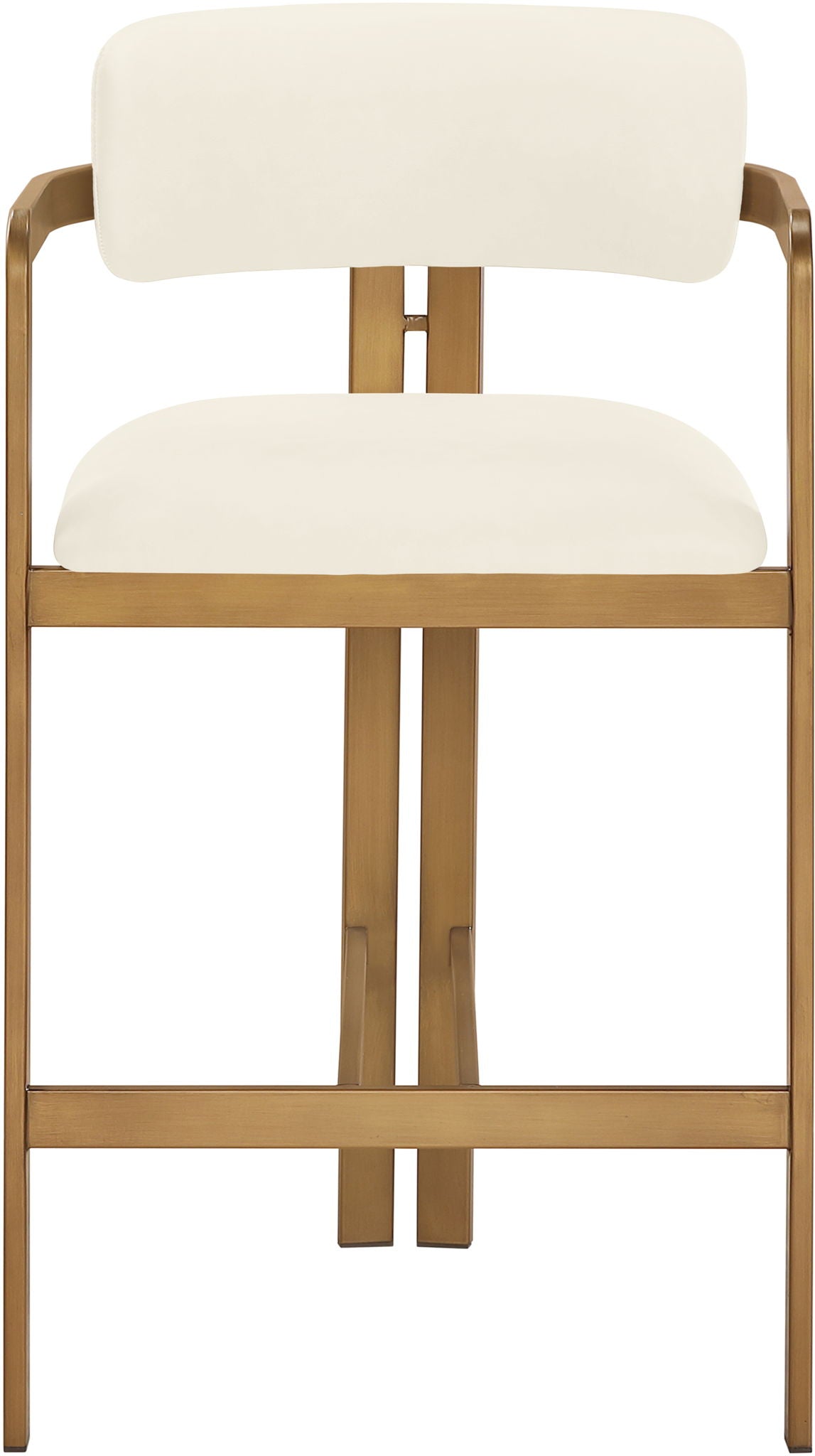 Aurum - Vegan Leather Upholstered Counter Stool With Brushed Brass Base