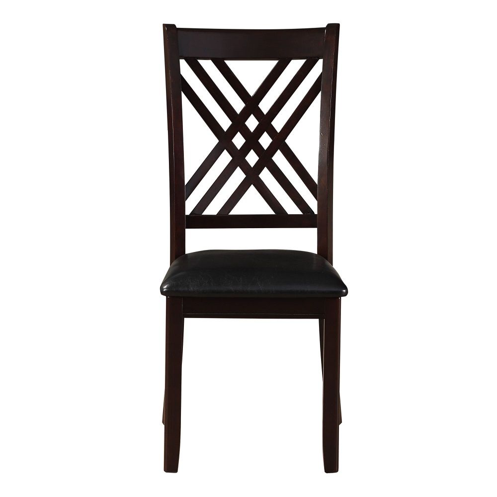Katrien - Side Chair (Set of 2) - Black Synthetic Leather & Espresso - Urban Living Furniture (Los Angeles, CA)