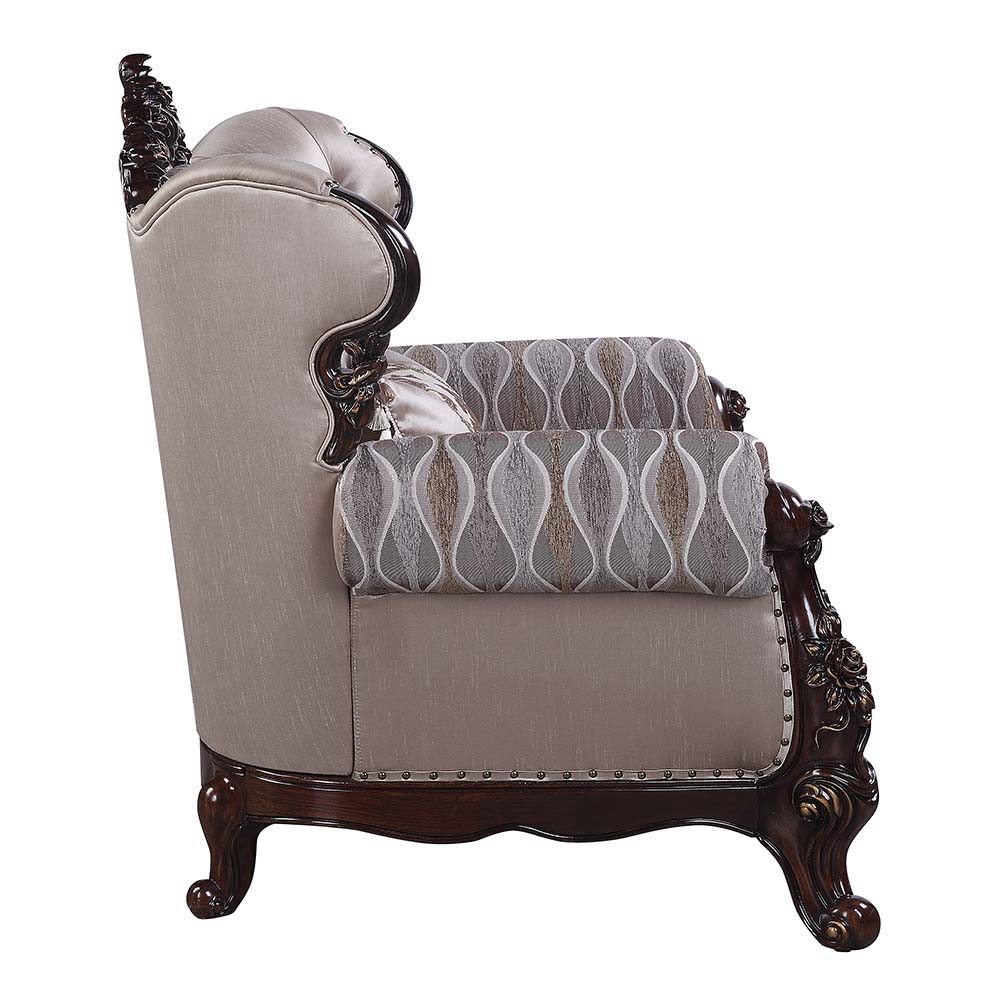 Benbek - Chair - Fabric & Antique Oak Finish - Urban Living Furniture (Los Angeles, CA)