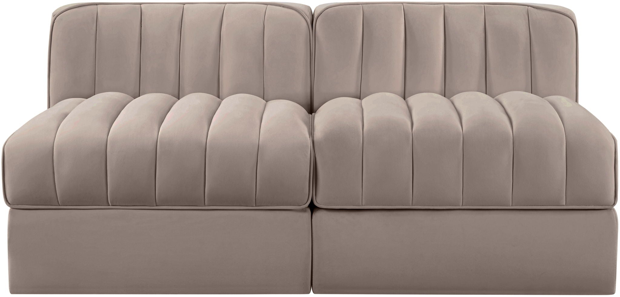 Rummi - Velvet Performance Fabric Upholstered 2 Piece Modular Armless Loveseat - Urban Living Furniture (Los Angeles, CA)
