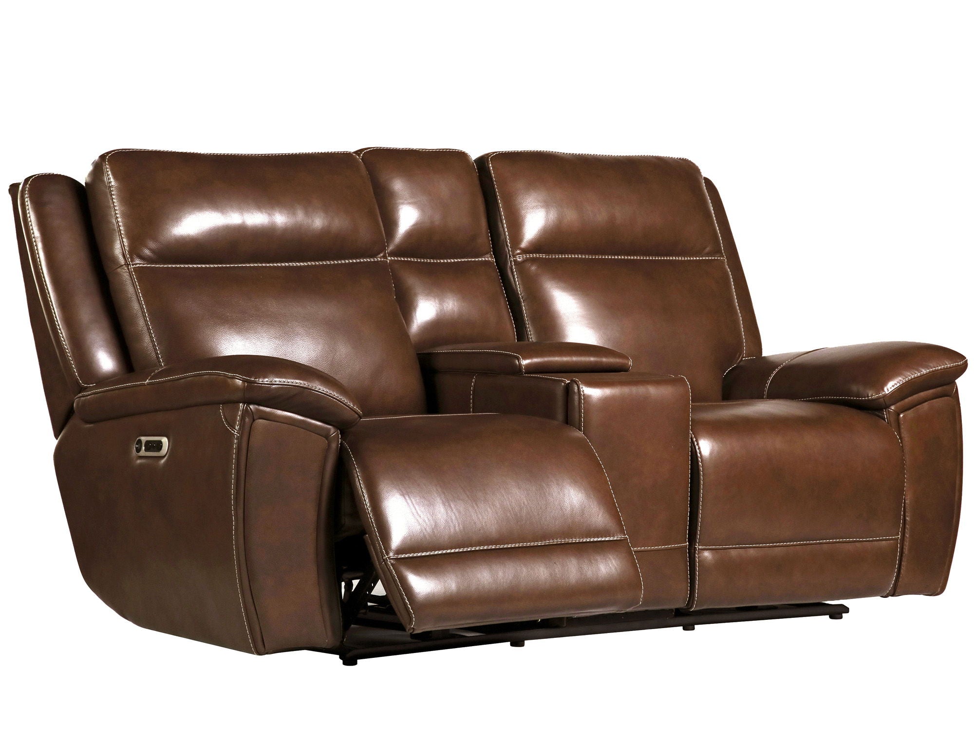 Jameson - Power Reclining Zero Gravity Console Loveseat - Hickory - Urban Living Furniture (Los Angeles, CA)