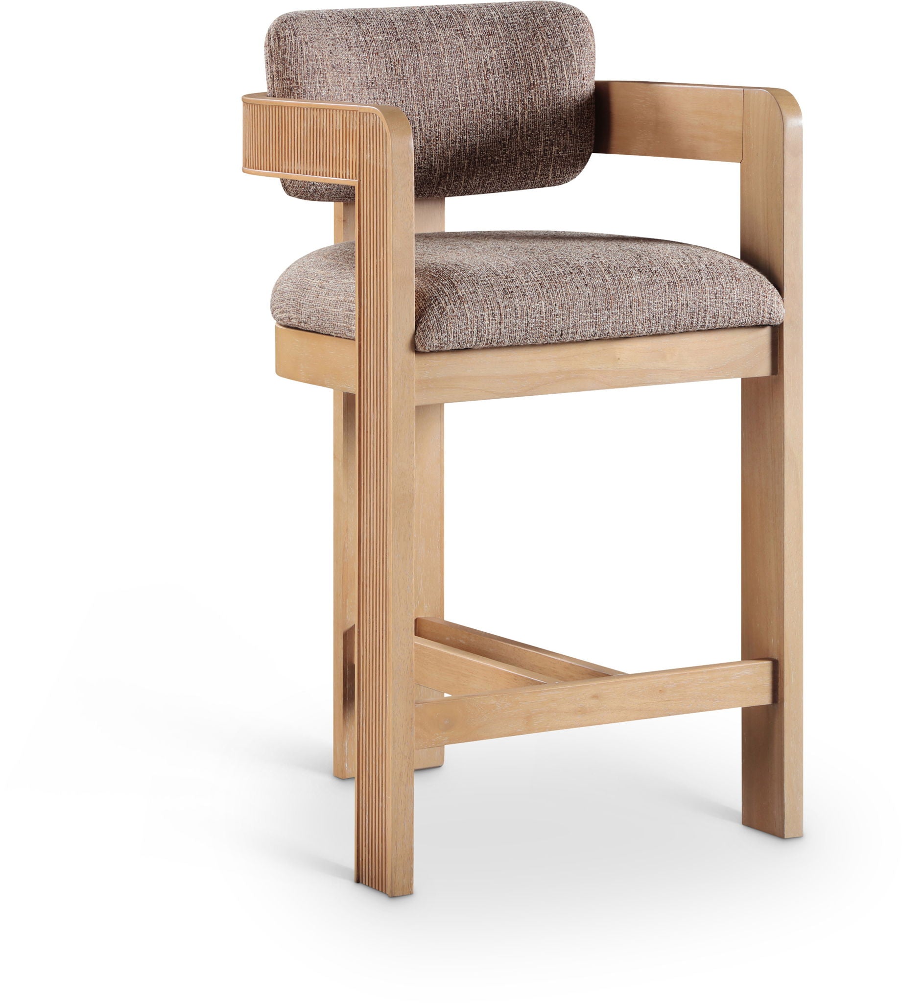 Sacha - Linen Stool With Natural Base - Urban Living Furniture (Los Angeles, CA)