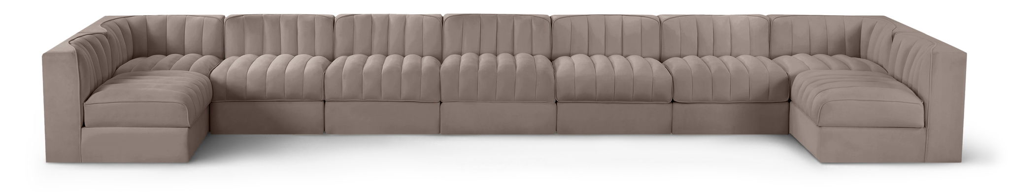 Rummi - Armless Velvet Performance Fabric Upholstered 9 Piece Modular Sectional - Urban Living Furniture (Los Angeles, CA)
