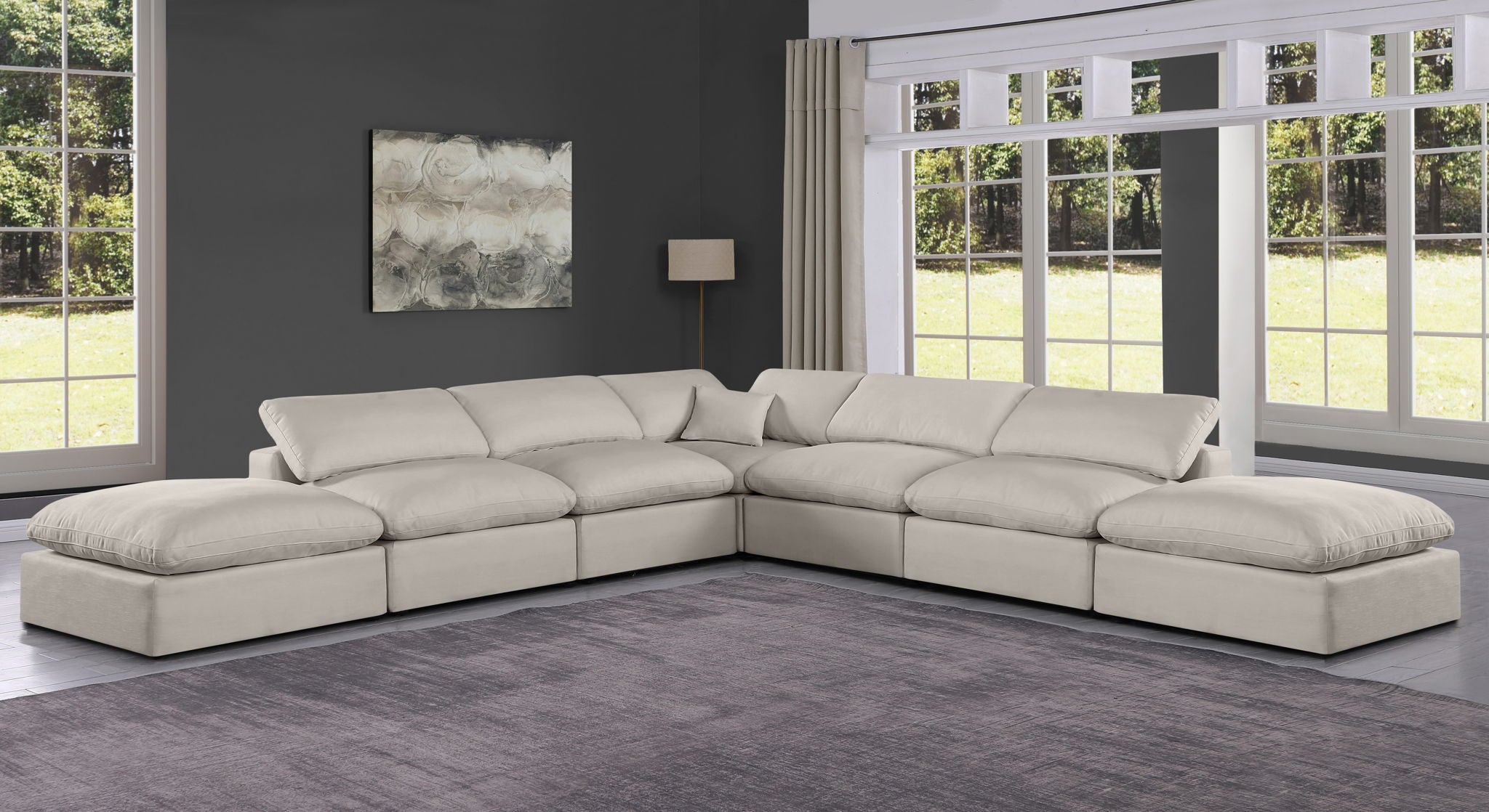 Comfy - 7 Piece Linen Modular Corner Sectional - Urban Living Furniture (Los Angeles, CA)