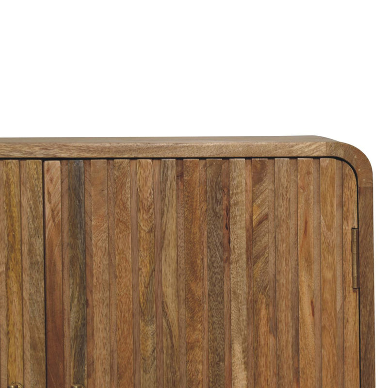 T Bar Ridged Cabinet - Brown