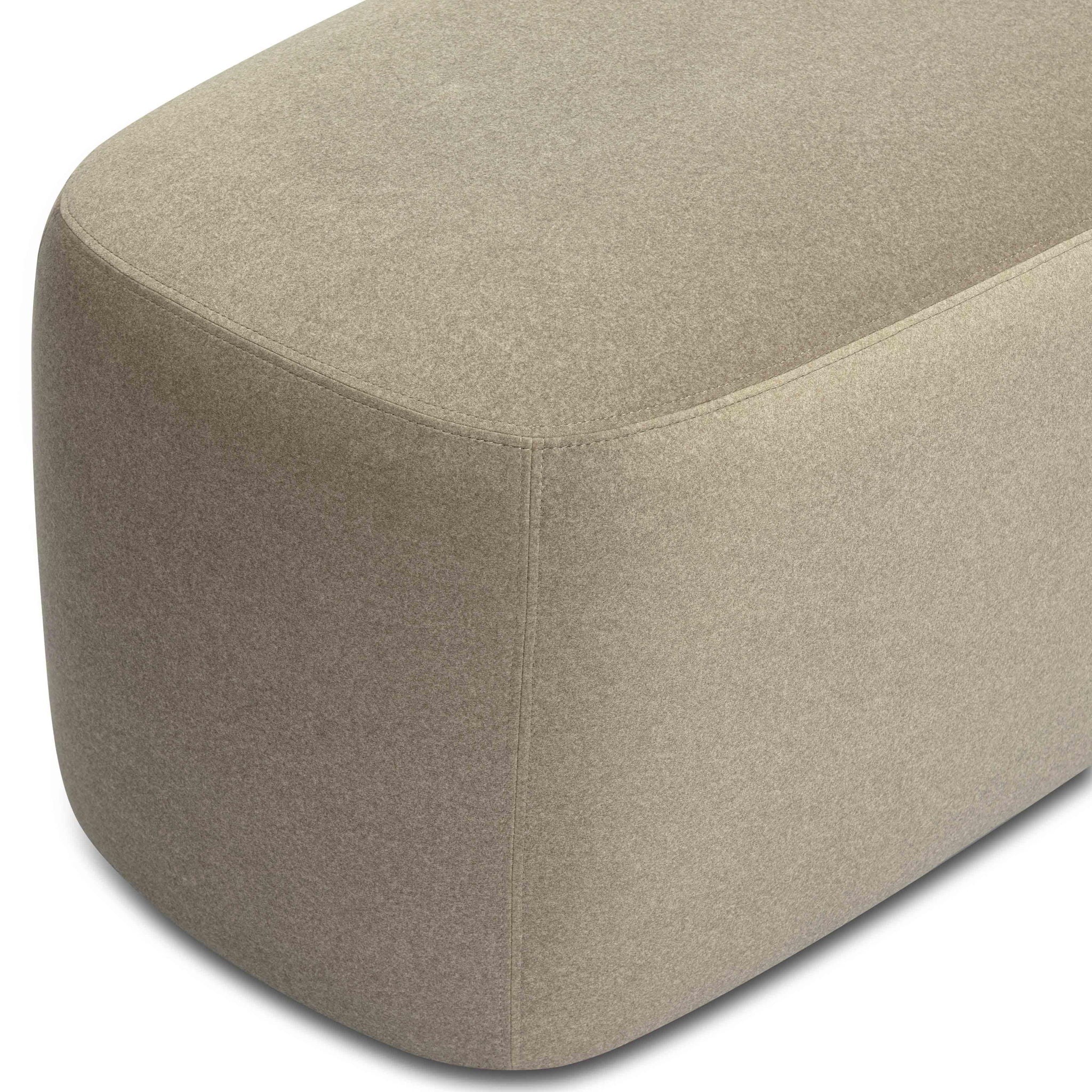 Graceland - Faux Mohair Bench - Taupe - Urban Living Furniture (Los Angeles, CA)