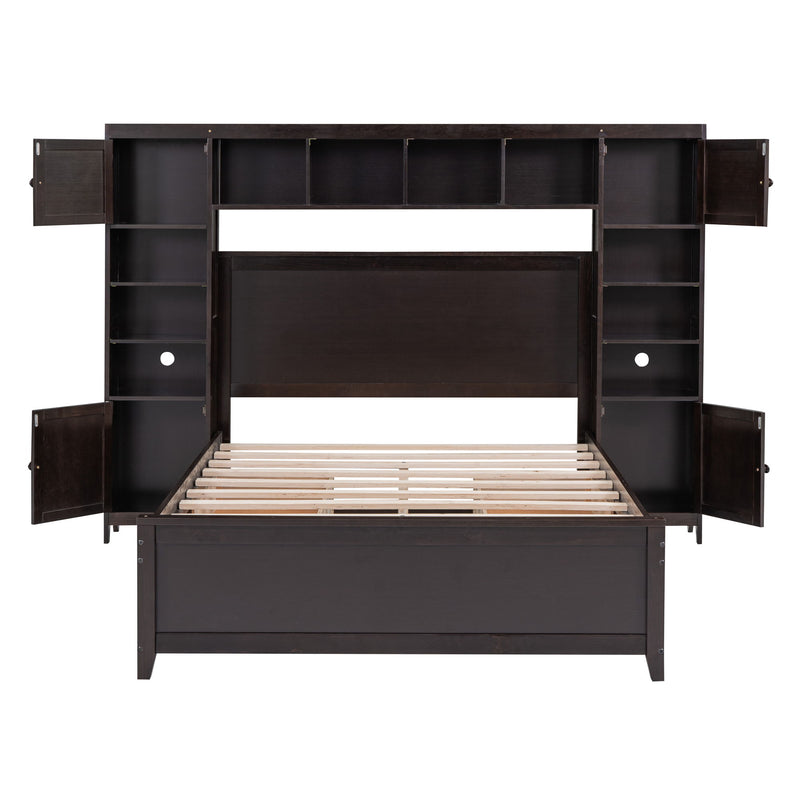 Bed With All In One Cabinet And Shelf