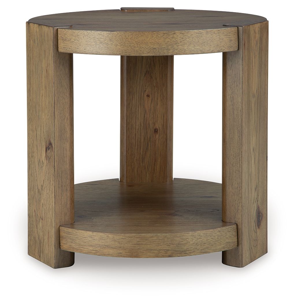 Flangren - Round End Table - Light Brown - Urban Living Furniture (Los Angeles, CA)
