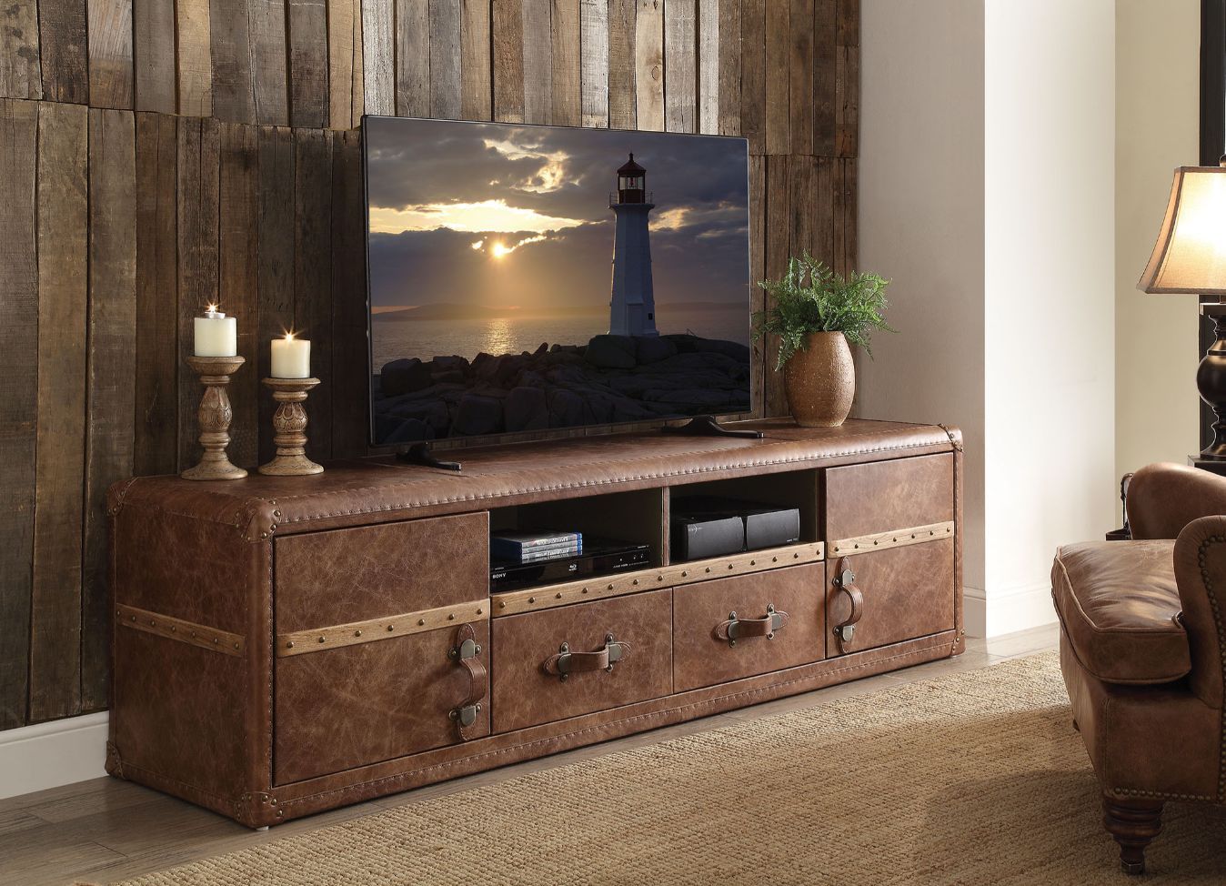 Aberdeen - TV Stand - Retro Brown Top Grain Leather - Urban Living Furniture (Los Angeles, CA)