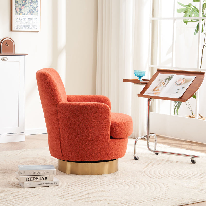 Teddy Swivel Barrel Chair, Swivel Accent Chairs Armchair For Living Room