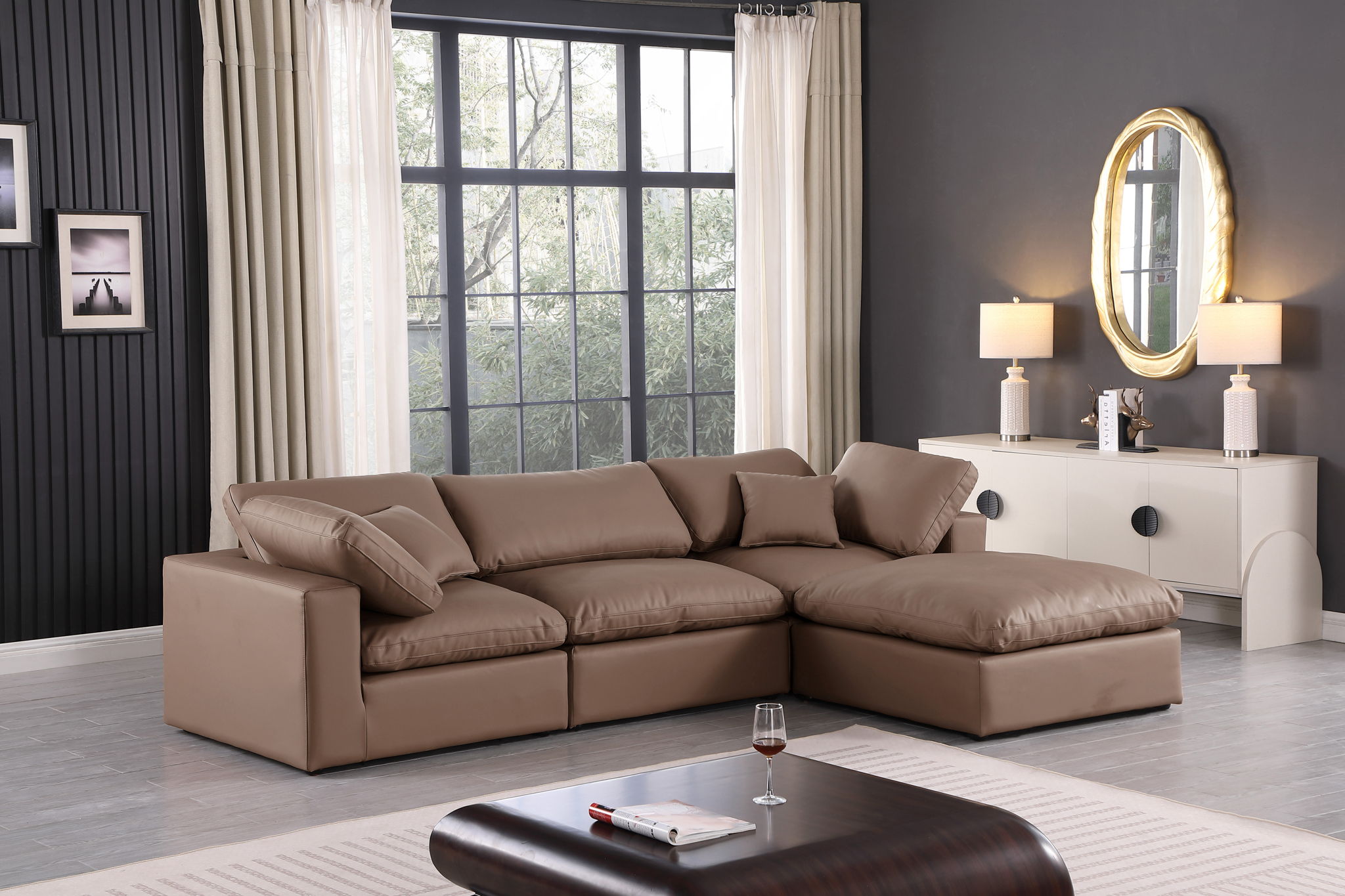 Comfy - 4 Piece Faux Leather Modular Sectional With Chaise - Urban Living Furniture (Los Angeles, CA)