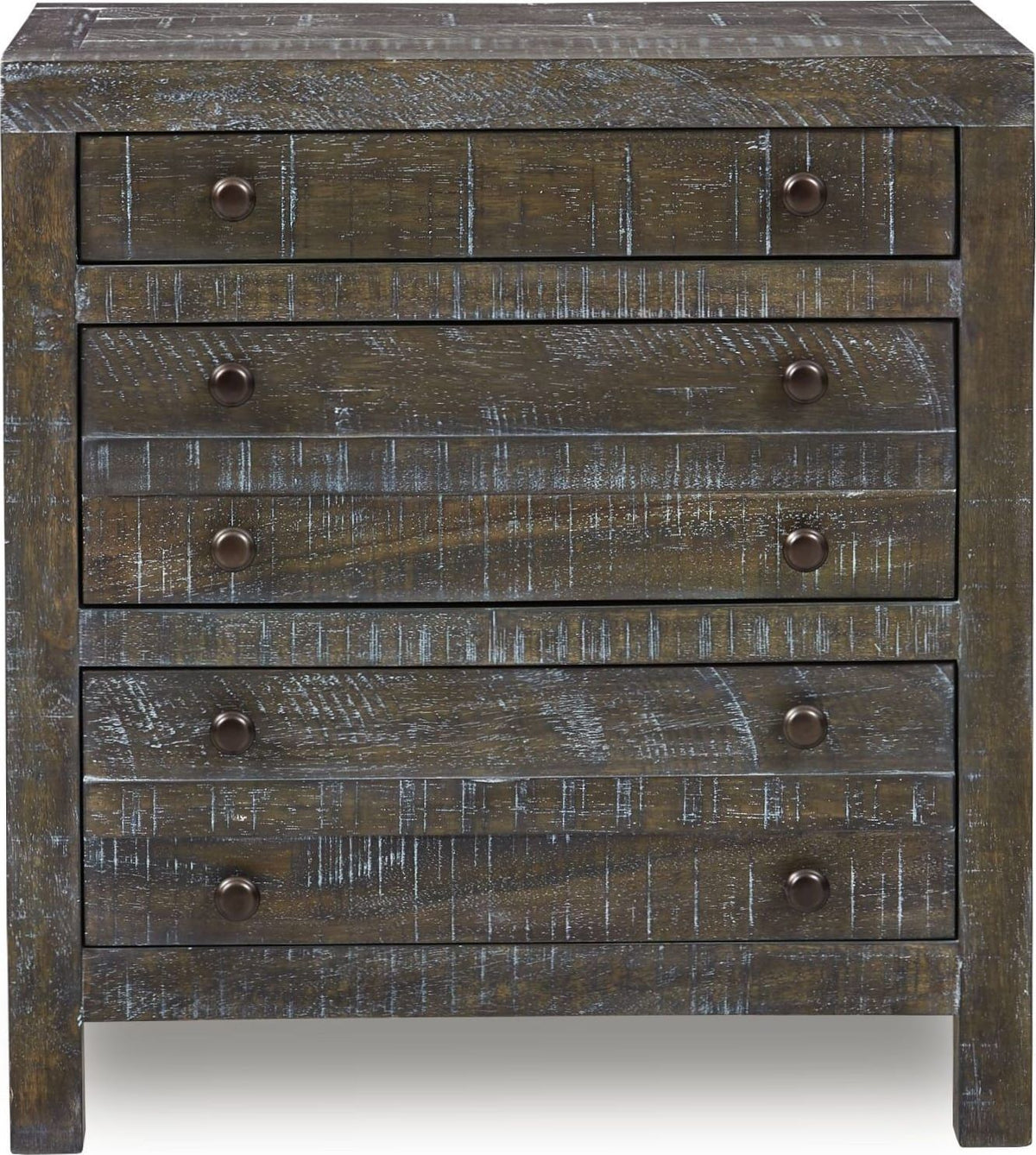 Townsend - Solid Wood Three Drawer Nighstand - Gunmetal