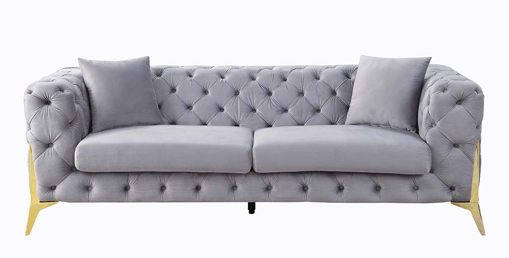 Jelanea - Sofa - Gray Velvet & Gold Finish - Urban Living Furniture (Los Angeles, CA)