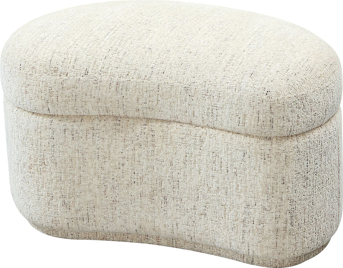 Afra - Fully Upholstered Storage Ottoman - Chinchilla