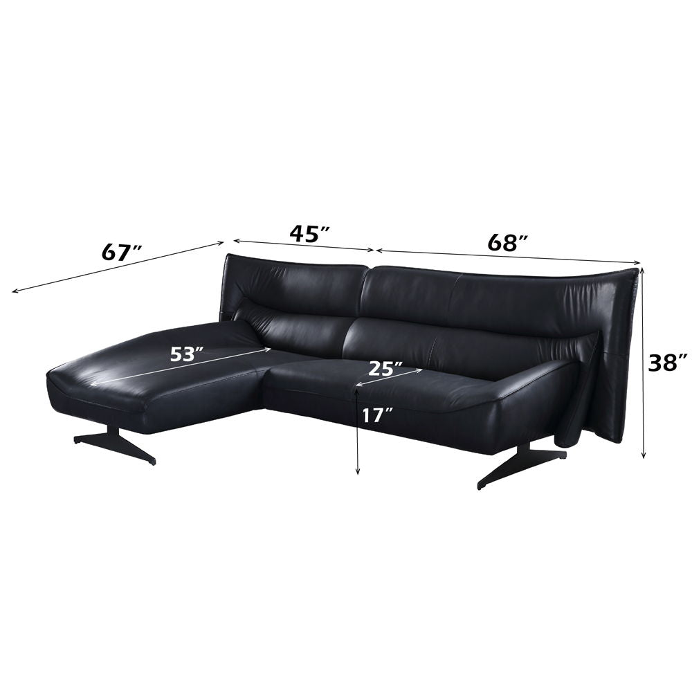 Maeko - Sectional Sofa - Dark Gray Top Grain Leather - Urban Living Furniture (Los Angeles, CA)