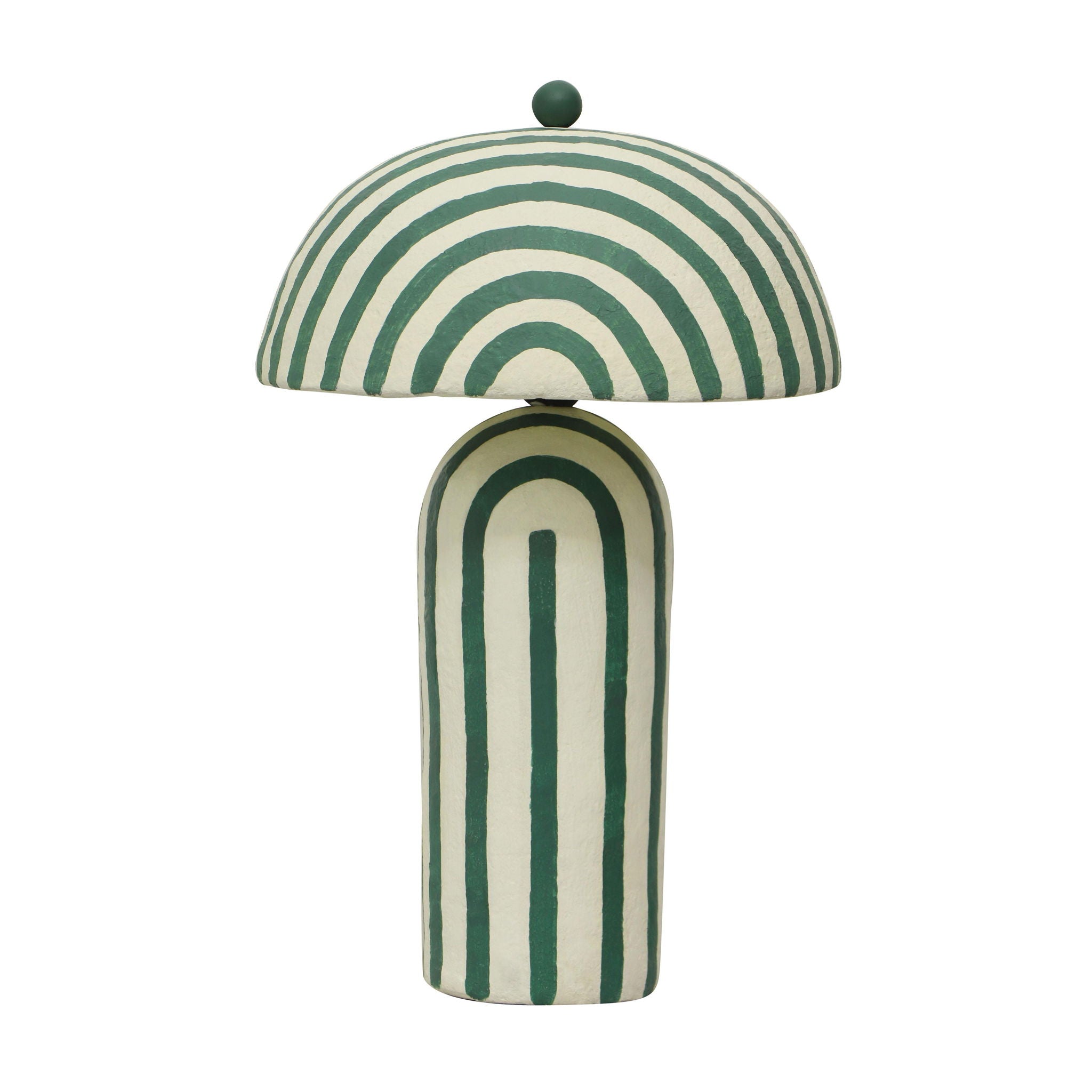 Maiori - Striped Papier Mache Table Lamp - Dark Green / White - Urban Living Furniture (Los Angeles, CA)