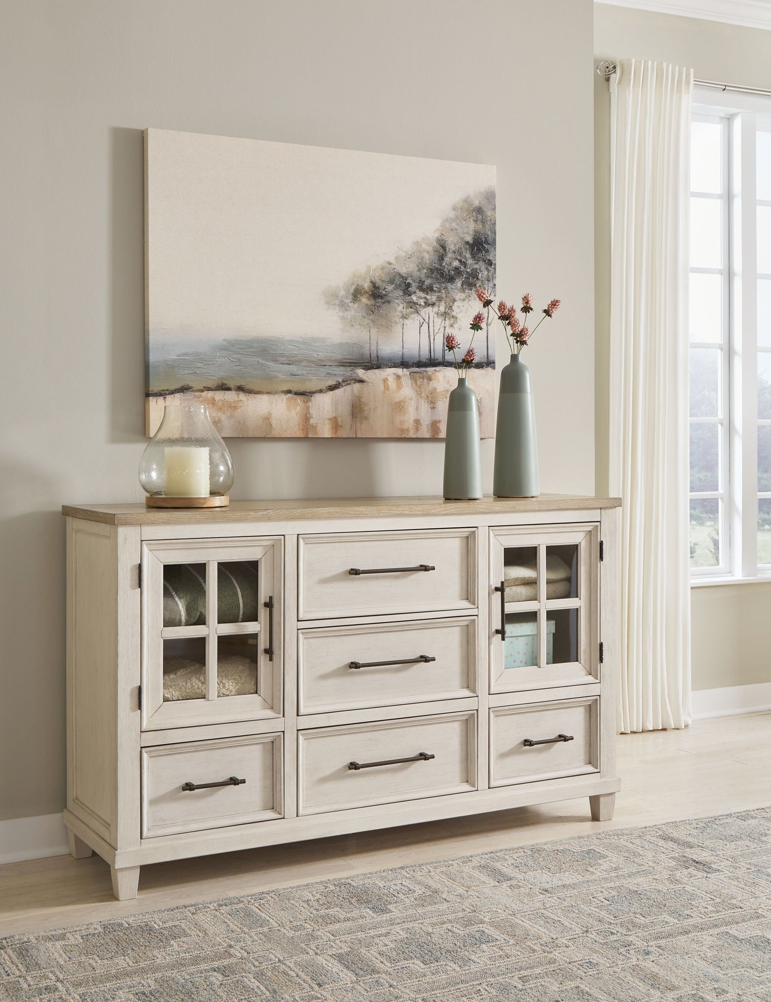 Shaybrock - Antique White / Brown - Dresser - Urban Living Furniture (Los Angeles, CA)