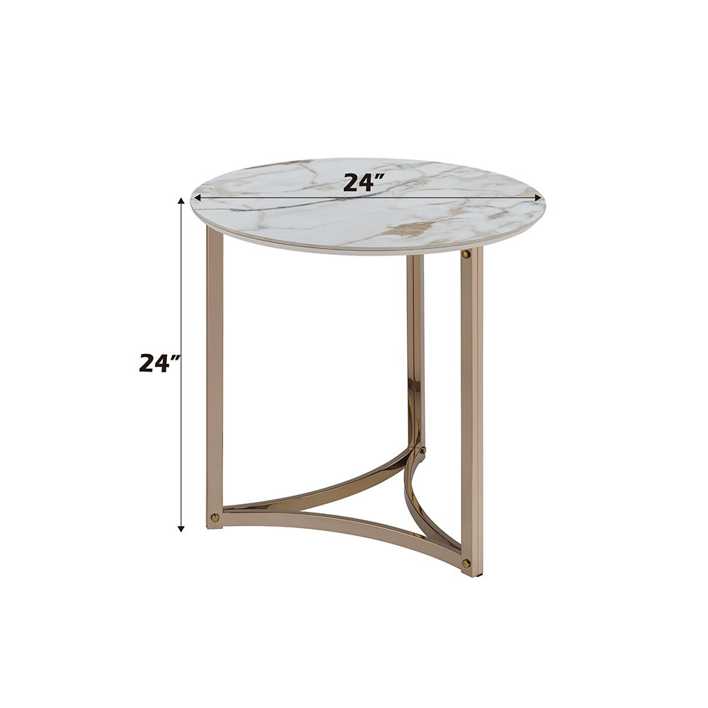 Zaidee - 23.5" End Table - Sintered Stone & Champagne - Urban Living Furniture (Los Angeles, CA)