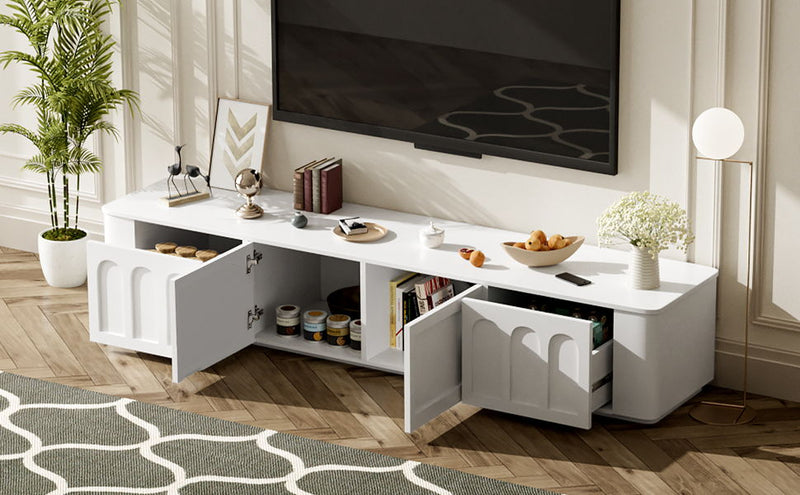 Modern TV Stand With 2 Cabinets And 2 Drawers