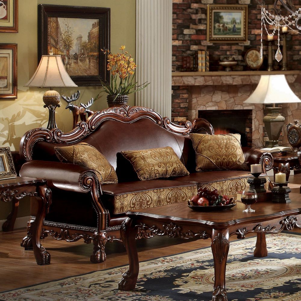 Dresden - Sofa - Bone PU & Gold Patina - Urban Living Furniture (Los Angeles, CA)