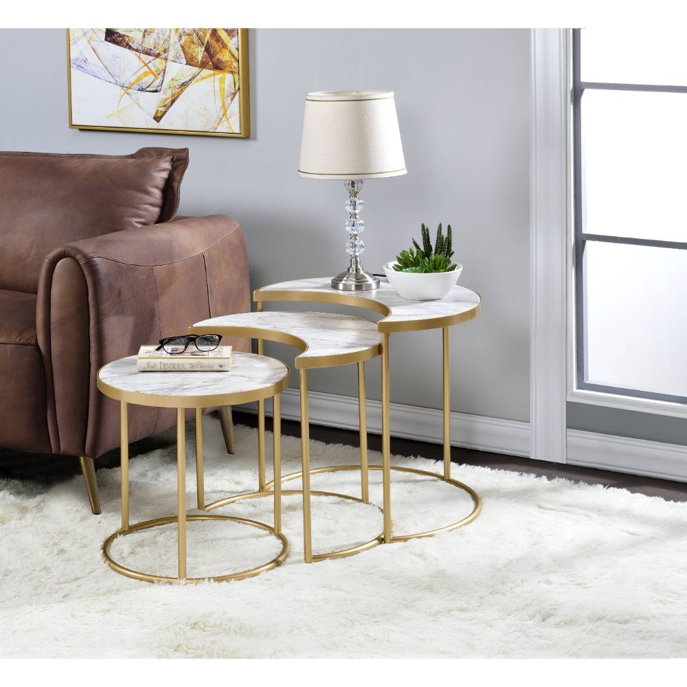 Anpay Coffee Table - Faux Marble & Gold - Urban Living Furniture (Los Angeles, CA)