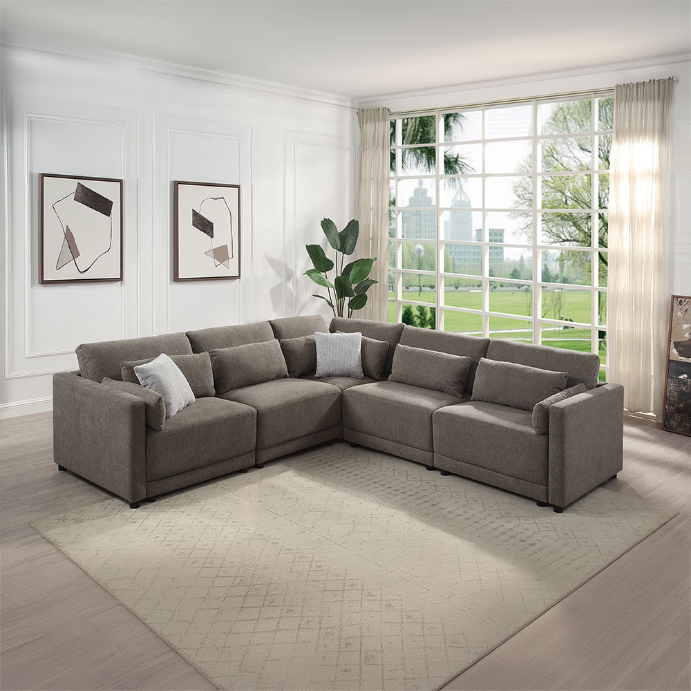 Rylie - Modular Wedge With 3 Pillows - Dark Gray - Urban Living Furniture (Los Angeles, CA)