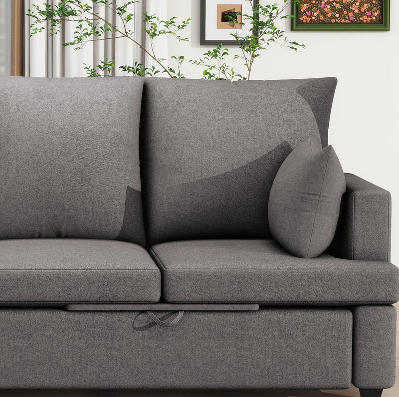 4 Seat Chenile Sectional Sofa Set With 2 Pilows, Freely Combinable