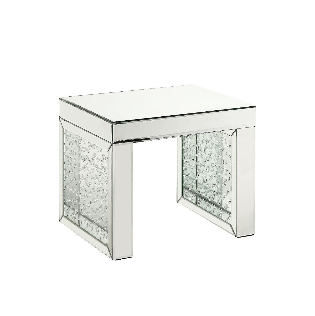 Nysa - 16" Accent Table - Mirrored & Faux Crystals Inlay - Urban Living Furniture (Los Angeles, CA)