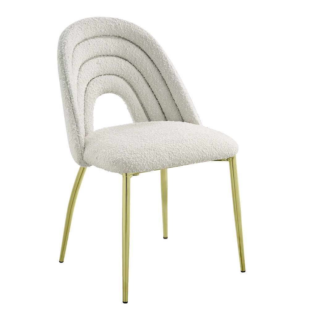 Fadri - Side Chair (Set of 2) - Teddy Sherpa & Mirrored Gold - Urban Living Furniture (Los Angeles, CA)
