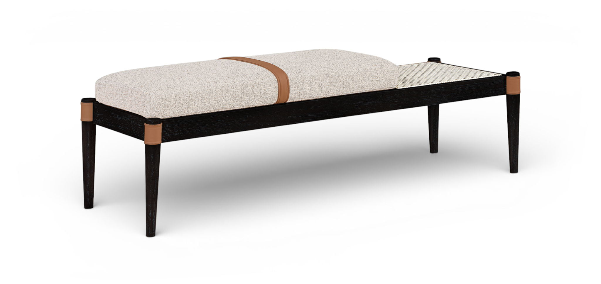 Nara - Linen Textured Fabric Upholstered Bench - Painted Black - Urban Living Furniture (Los Angeles, CA)