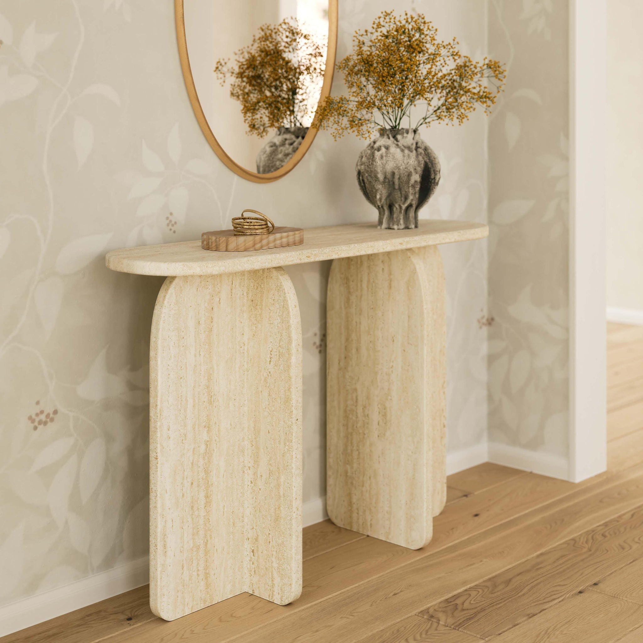 Clementine - Console Table - Travertine - Urban Living Furniture (Los Angeles, CA)