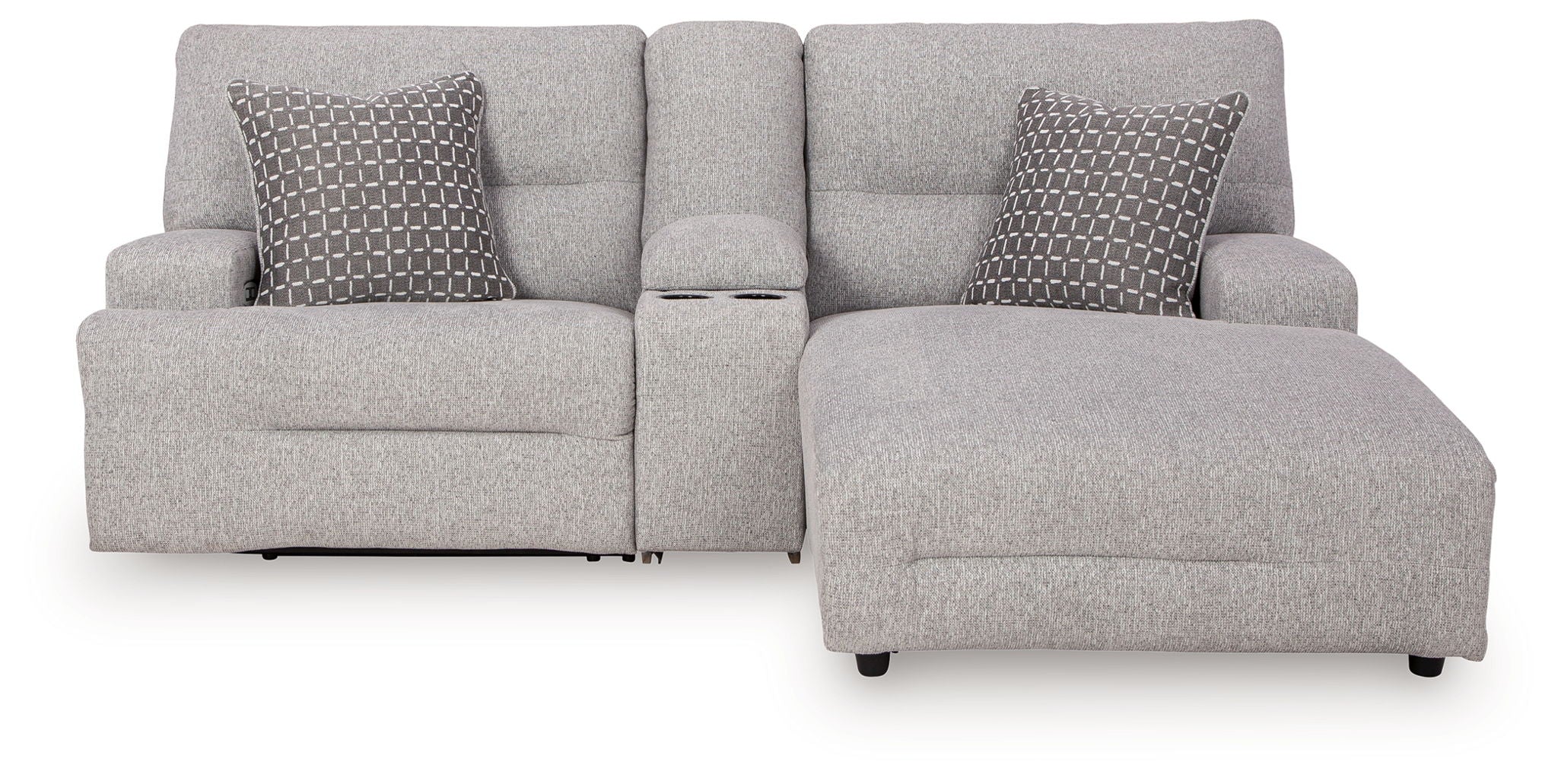 Acklen Place - 4 Pc. - 3-Piece Power Reclining Sectional Sofa With Raf Chaise, Wide Seat Power Recliner - Pewter - Urban Living Furniture (Los Angeles, CA)