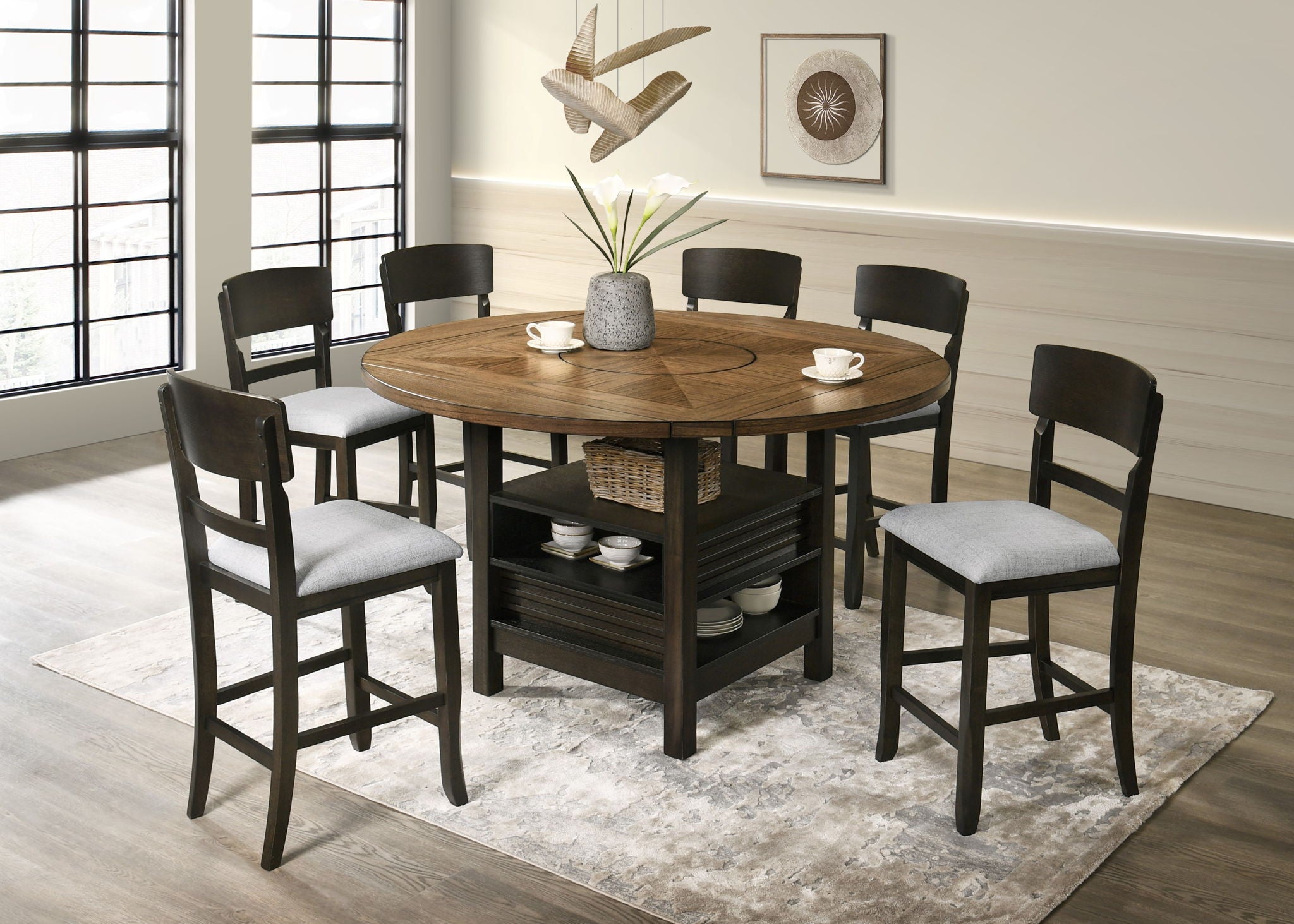 Oakly - Counter Height Chair (Set of 2) - Pearl Silver / Charcoal - Urban Living Furniture (Los Angeles, CA)