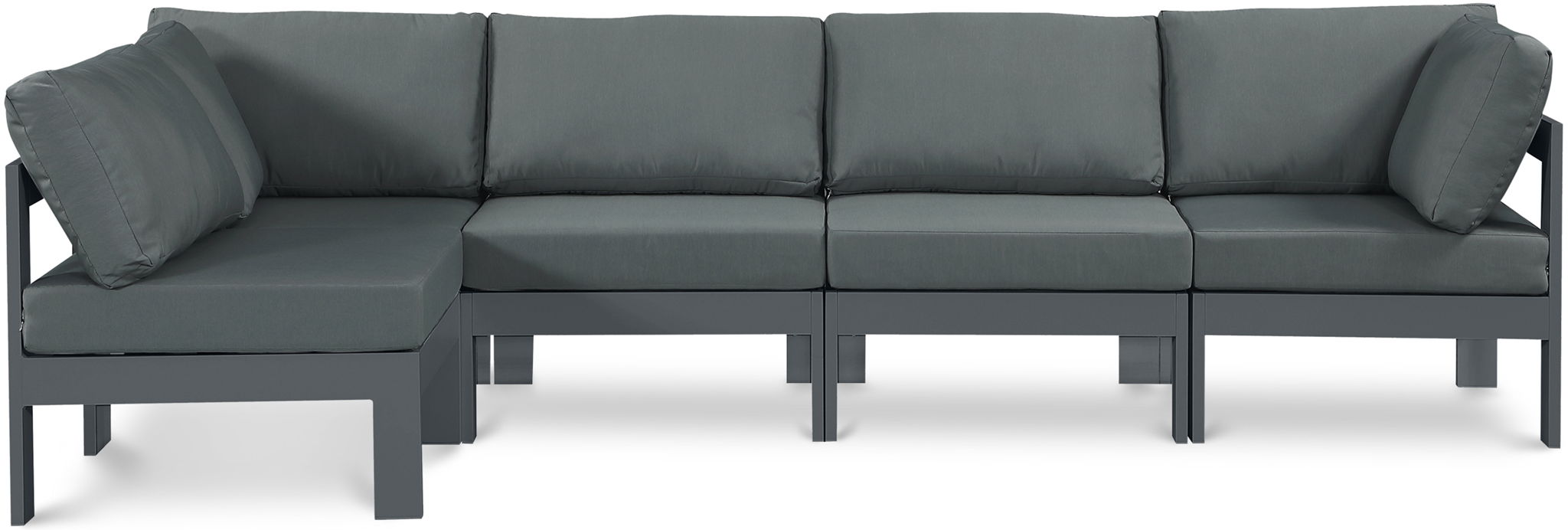 Nizuc - Outdoor Patio 5 Piece Modular Sectional With Gray Frame - Urban Living Furniture (Los Angeles, CA)