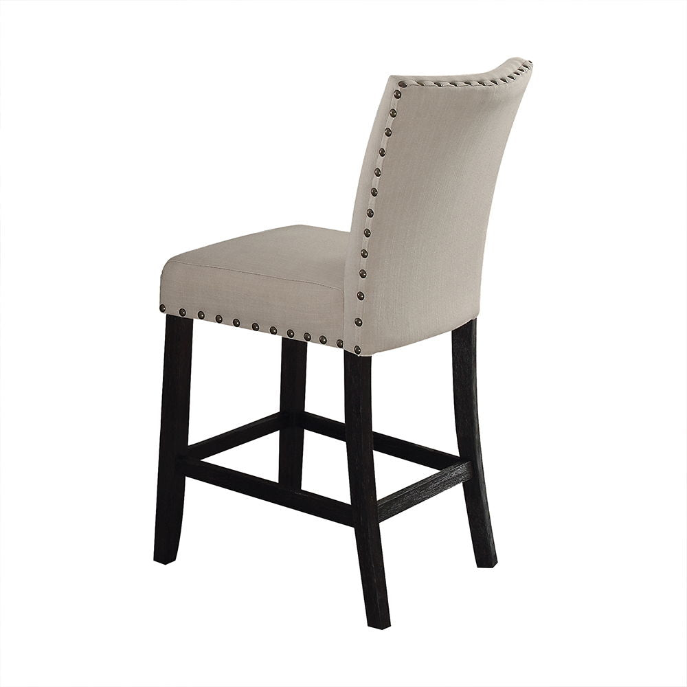Nolan - Counter Height Chair (Set of 2) - Beige Linen & Salvage Dark Oak - Urban Living Furniture (Los Angeles, CA)