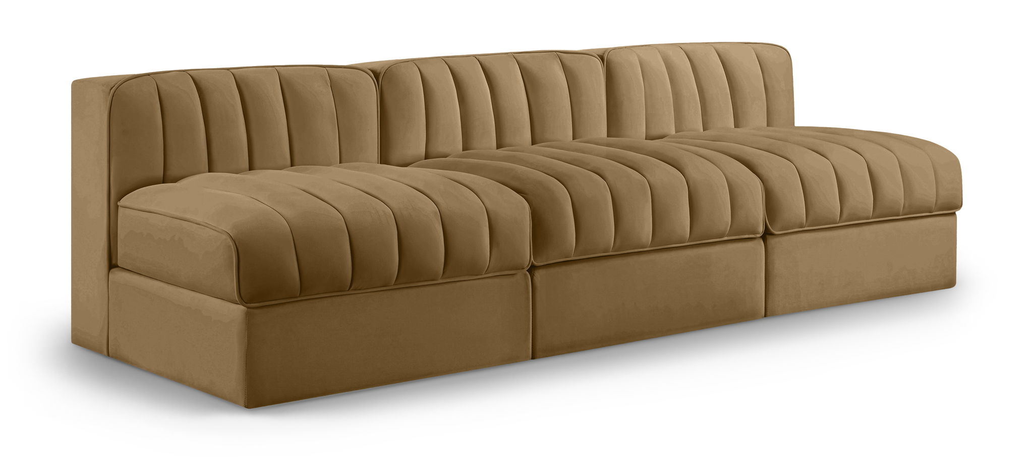 Rummi - Velvet Performance Fabric Upholstered 3 Piece Modular Armless Sofa - Urban Living Furniture (Los Angeles, CA)